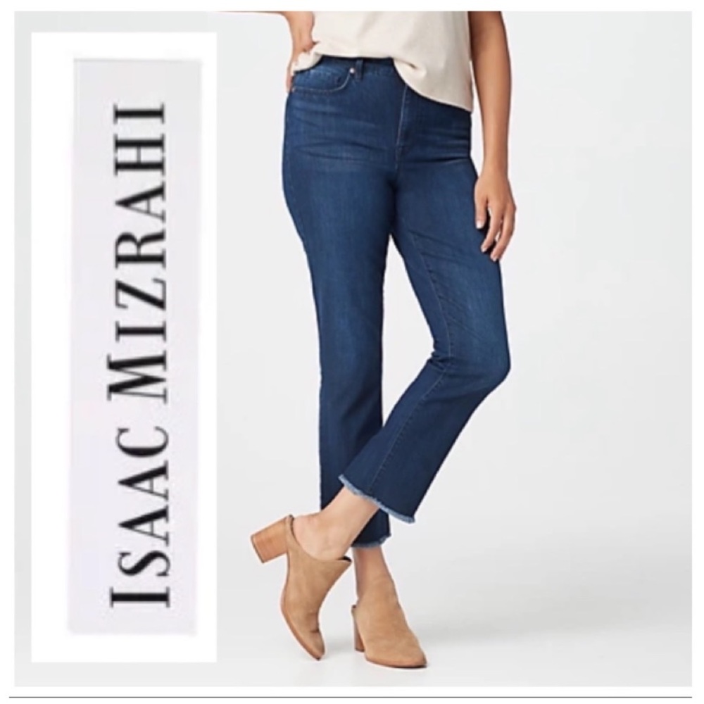 Raw Edge Hem Jeans Isaac Mizrahi Live